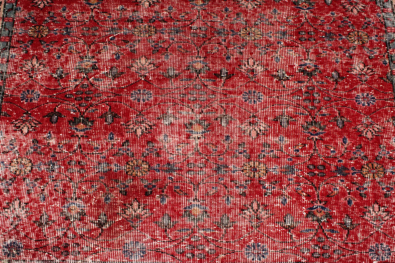 6x10 Red and Navy Turkish Anatolian Rug