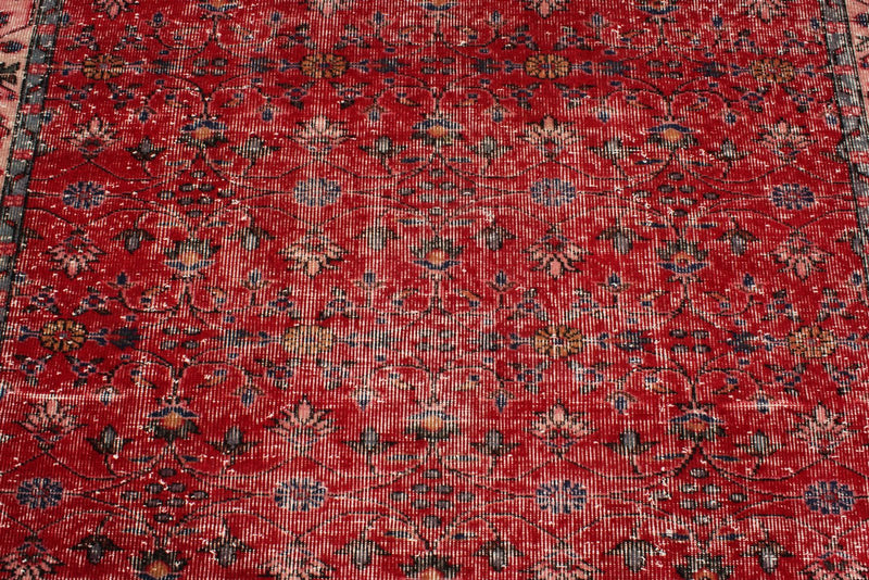 6x10 Red and Navy Turkish Anatolian Rug