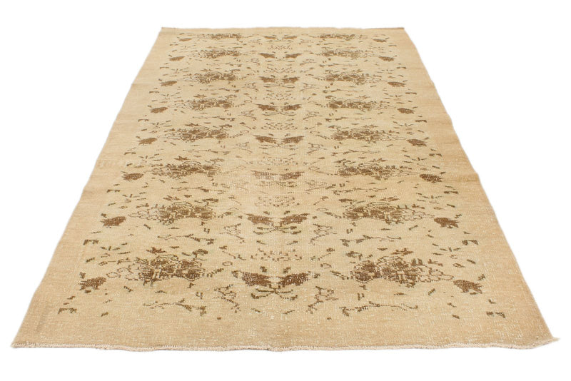 5x9 Beige and Light Brown Turkish Anatolian Rug