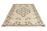 6x9 Ivory and Multicolor Turkish Anatolian Rug