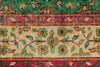 6x9 Green and Red Turkish Anatolian Rug