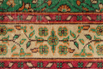 6x9 Green and Red Turkish Anatolian Rug