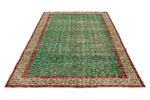 6x9 Green and Red Turkish Anatolian Rug