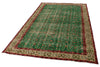 6x9 Green and Red Turkish Anatolian Rug