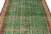 6x9 Green and Red Turkish Anatolian Rug