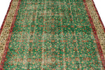 6x9 Green and Red Turkish Anatolian Rug