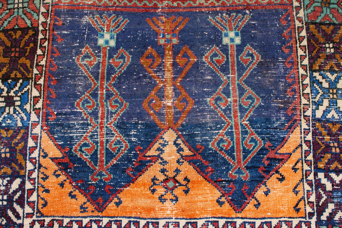 5x13 Multicolor and Orange Anatolian Turkish Tribal Runner