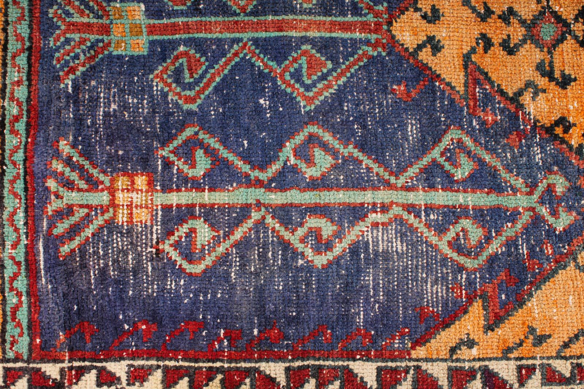 5x13 Multicolor and Orange Anatolian Turkish Tribal Runner