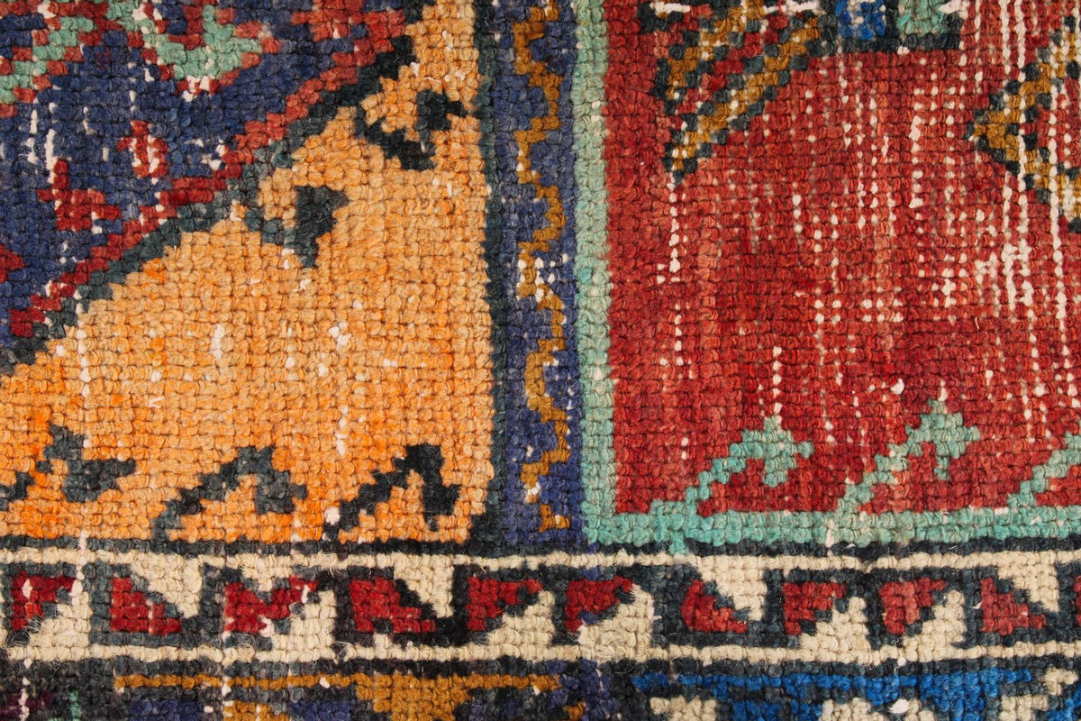 5x13 Multicolor and Orange Anatolian Turkish Tribal Runner