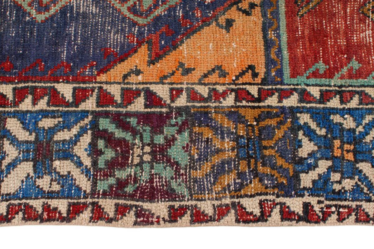 5x13 Multicolor and Orange Anatolian Turkish Tribal Runner