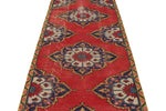 4x12 Red and Navy Anatolian Turkish Tribal Runner