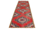 4x12 Red and Navy Anatolian Turkish Tribal Runner