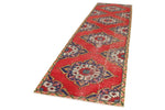 4x12 Red and Navy Anatolian Turkish Tribal Runner