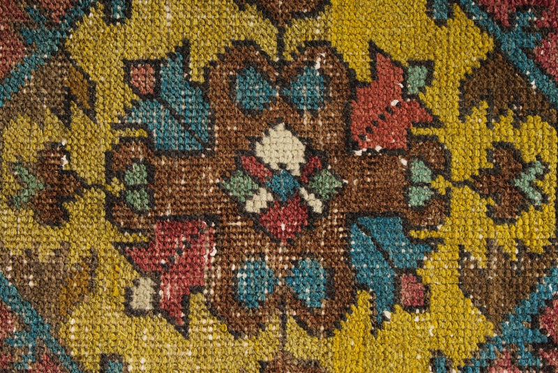 3x9 Dark Rust and Multicolor Anatolian Turkish Tribal Runner