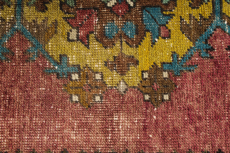 3x9 Dark Rust and Multicolor Anatolian Turkish Tribal Runner