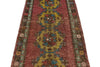 3x9 Dark Rust and Multicolor Anatolian Turkish Tribal Runner