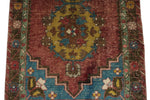 3x9 Dark Rust and Multicolor Anatolian Turkish Tribal Runner