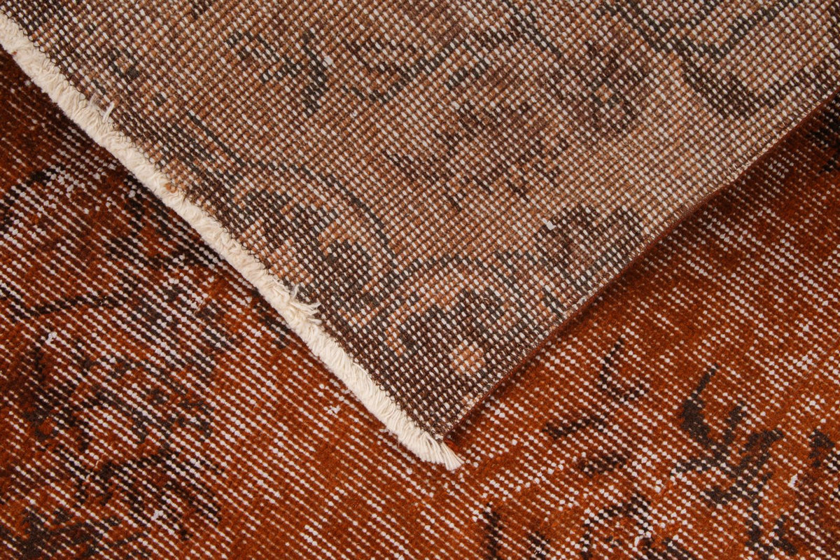 3x7 Orange and Dark Red Anatolian Turkish Tribal Runner