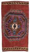 3x5 Dark Red and Multicolor Turkish Patchwork Rug