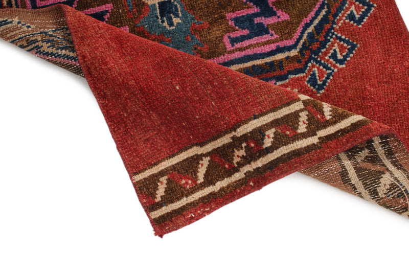 3x5 Dark Red and Multicolor Turkish Patchwork Rug