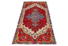 3x7 Red and Blue Turkish Overdyed Runner