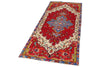 3x7 Red and Blue Turkish Overdyed Runner