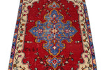 3x7 Red and Blue Turkish Overdyed Runner