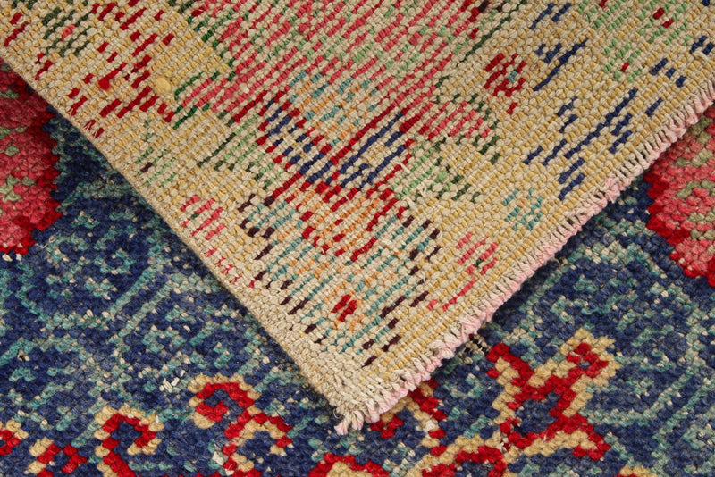 3x5 Beige and Multicolor Turkish Overdyed Rug