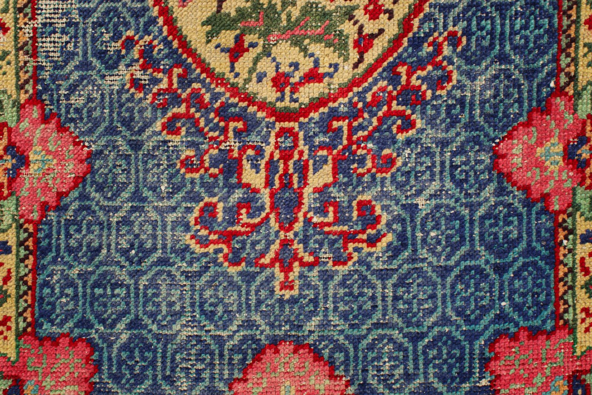 3x5 Beige and Multicolor Turkish Overdyed Rug