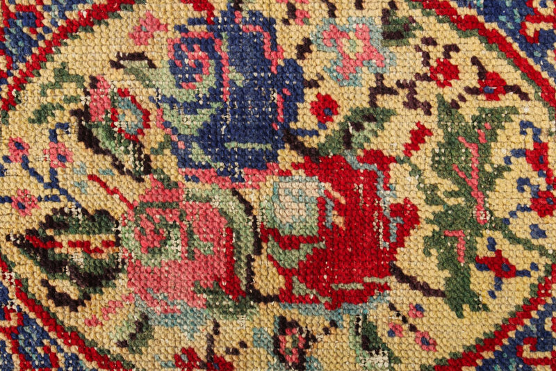 3x5 Beige and Multicolor Turkish Overdyed Rug