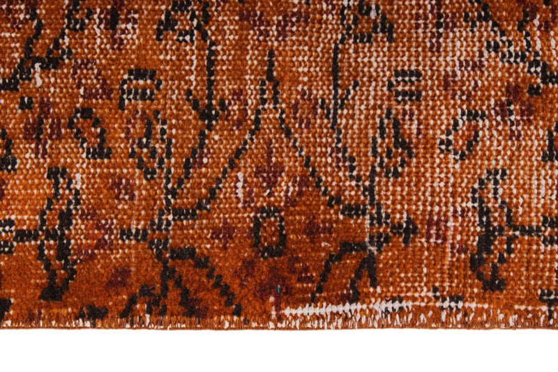 2x7 Orange and Light Brown Turkish Overdyed Runner