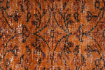 2x7 Orange and Light Brown Turkish Overdyed Runner