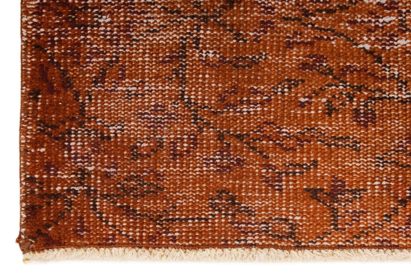 2x7 Orange and Light Brown Turkish Overdyed Runner