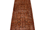 2x7 Orange and Light Brown Turkish Overdyed Runner