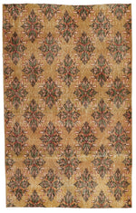 4x6 Camel and Multicolor Turkish Anatolian Rug