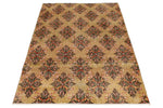 4x6 Camel and Multicolor Turkish Anatolian Rug