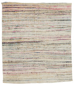 5x6 Multicolor and White Turkish Tribal Rug