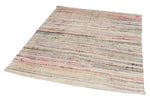 5x6 Multicolor and White Turkish Tribal Rug