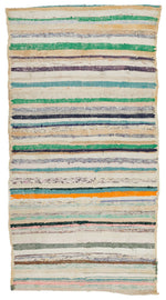 3x7 Multicolor and Ivory Turkish Tribal Runner