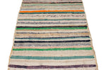 3x7 Multicolor and Ivory Turkish Tribal Runner