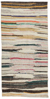 3x7 Multicolor and Ivory Turkish Tribal Runner