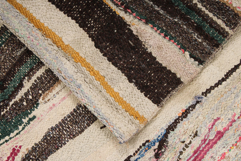 3x7 Multicolor and Ivory Turkish Tribal Runner