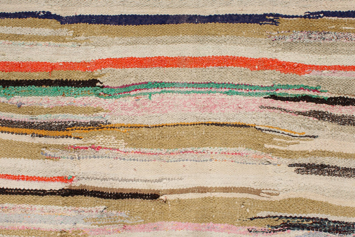 3x7 Multicolor and Ivory Turkish Tribal Runner