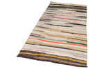 3x7 Multicolor and Ivory Turkish Tribal Runner