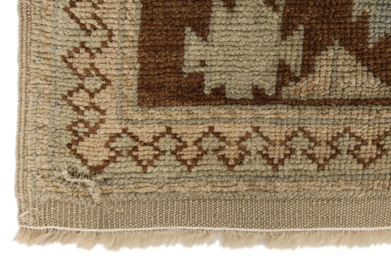 4x6 Light Brown and Brown Anatolian Turkish Tribal Rug