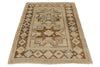 4x6 Light Brown and Brown Anatolian Turkish Tribal Rug