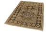 4x6 Light Brown and Brown Anatolian Turkish Tribal Rug