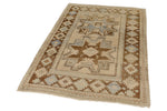 4x6 Light Brown and Brown Anatolian Turkish Tribal Rug