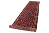 3x14 Burgundy and Multicolor Turkish Oushak Runner