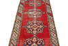 3x10 Red and Multicolor Turkish Overdyed Runner